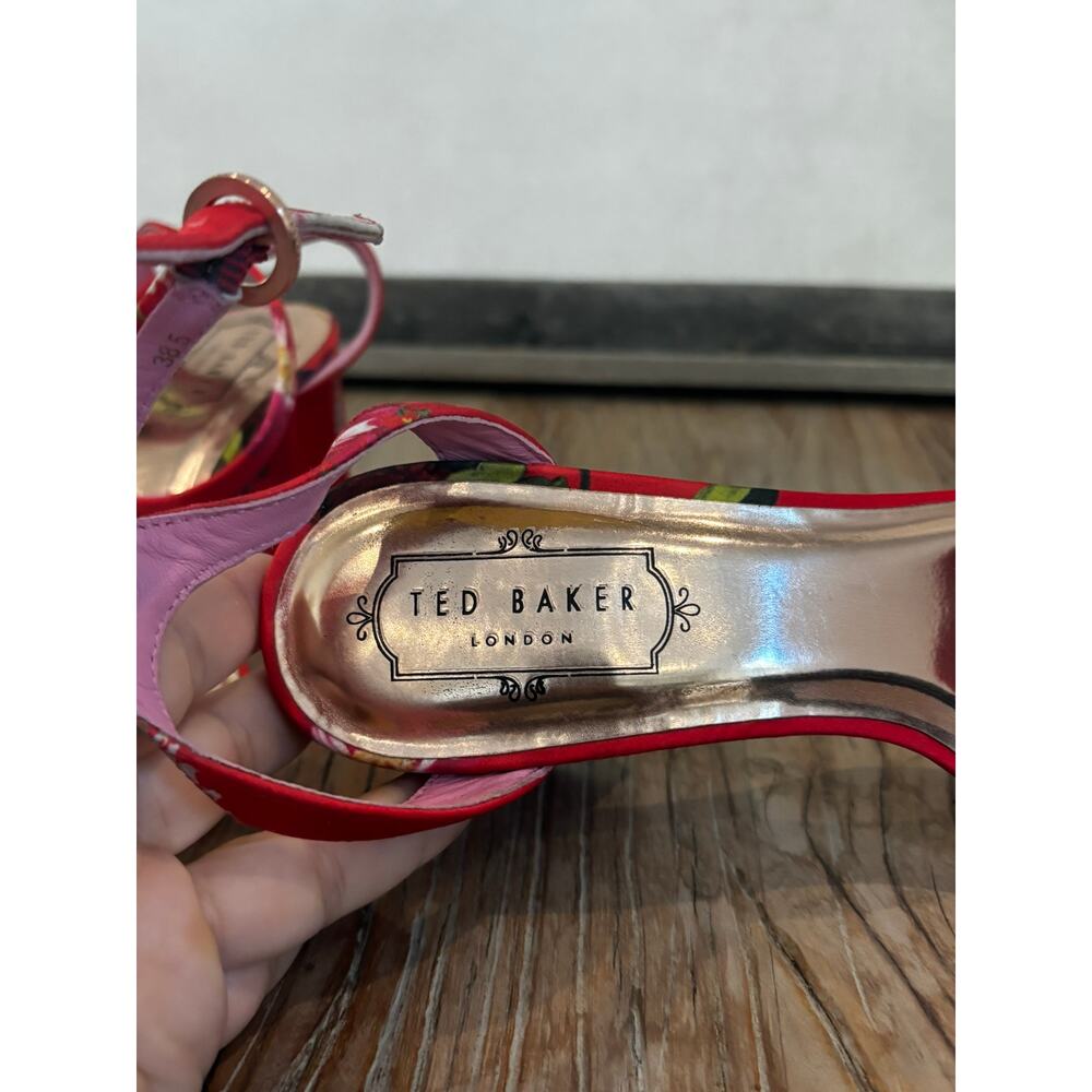 Ted Baker Rozie Block Heel Sandal In Berry Sundae Size 38.5 - Picture 6 of 9